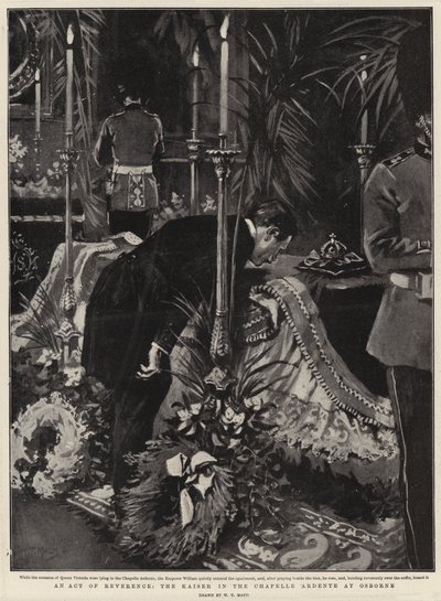 Een Act van Eerbied, de Keizer in de Chapelle Ardente in Osborne door William T. Maud